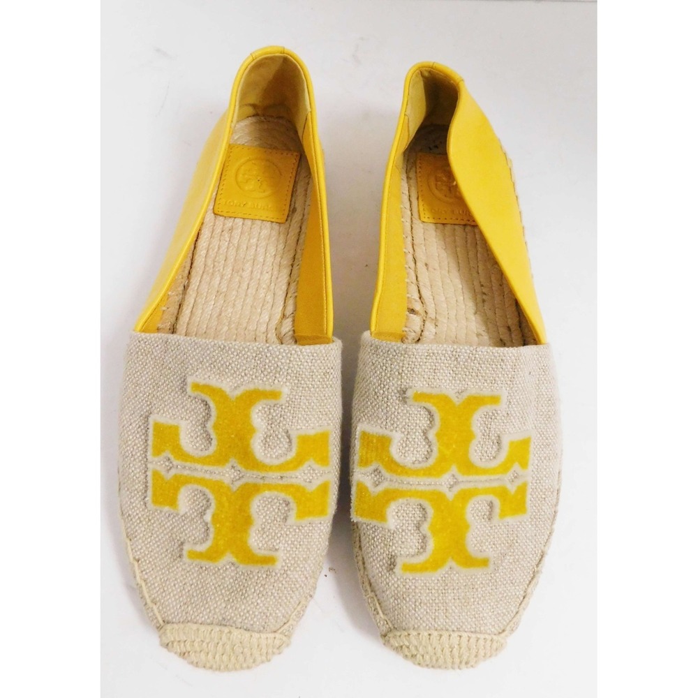 Tory Burch Ines Fil Coupe Espadrille Natural/Yellow $228rt sz 7.5